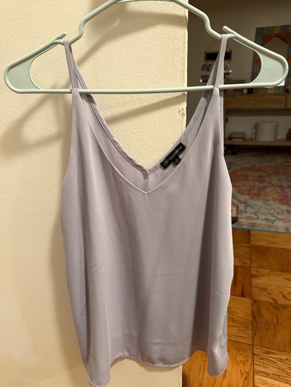 Lavender V-Neck Satin Cami